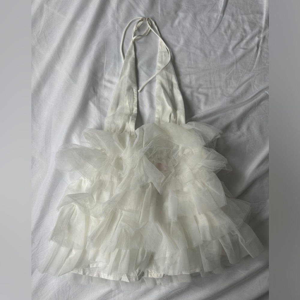 BEGINNING BOUTIQUE RUFFLE BIRTHDAY CAKE MINI DRESS